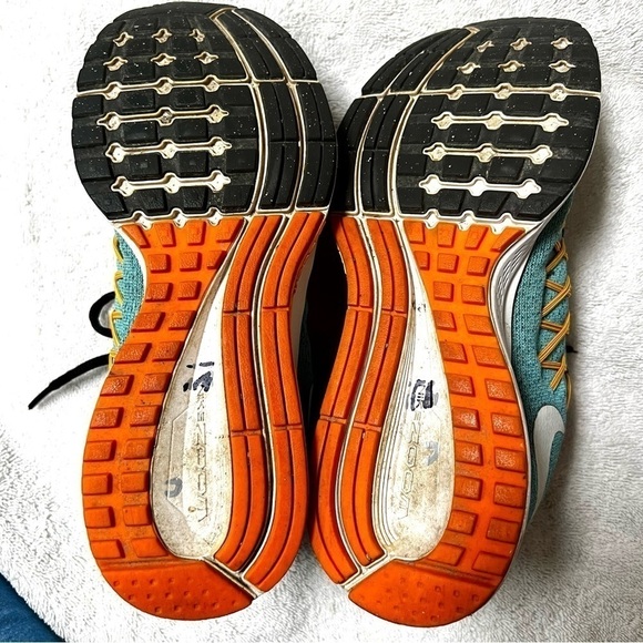 Nike Zoom Pegasus 32 Blue Orange Sneakers women size 7 - Picture 9 of 11